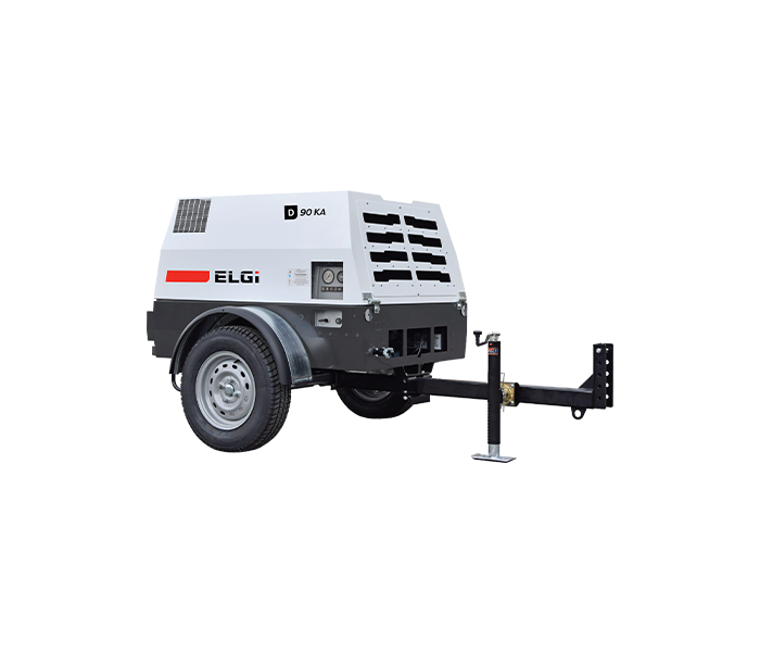 Portable Air Compressor Running One Air Tool
